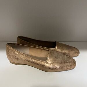 Donal Pliner Gold DeeDee Leather Loafers